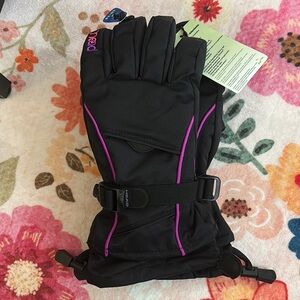 Head Black and Pink Kids Gloves
